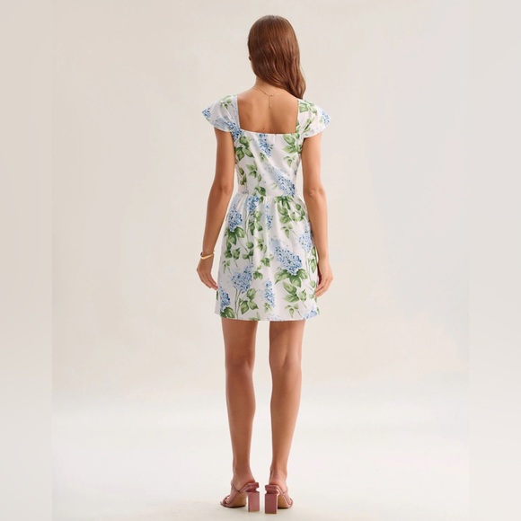 Rihoas White Floral Square Neck Mini Dress - Picture 5 of 6
